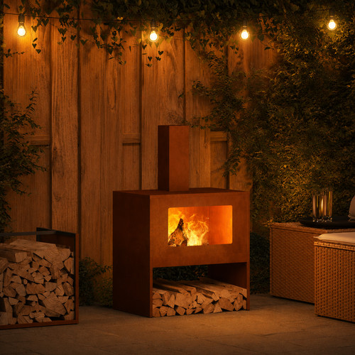 Feuerstelle stahl braun garten - stahl,