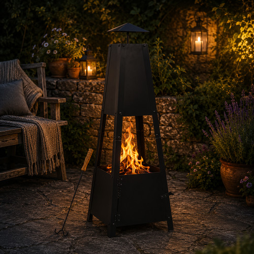 Feuerstelle stahl schwarz - stahl,